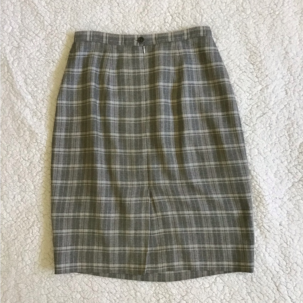Gray/Sage Green Plaid Skirt Set - Picture 5 of 9